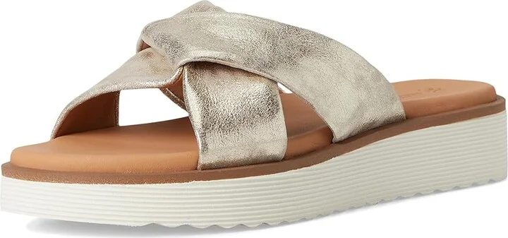 Johnston & Murphy Mitzi Knotted Slide Women's Sandals Champagne : 8.5 M, Leather - Image 5