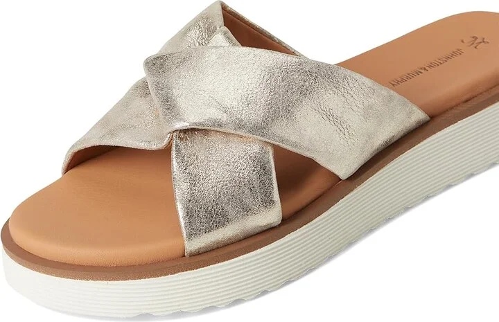 Johnston & Murphy Mitzi Knotted Slide Women's Sandals Champagne : 8.5 M, Leather - Image 7