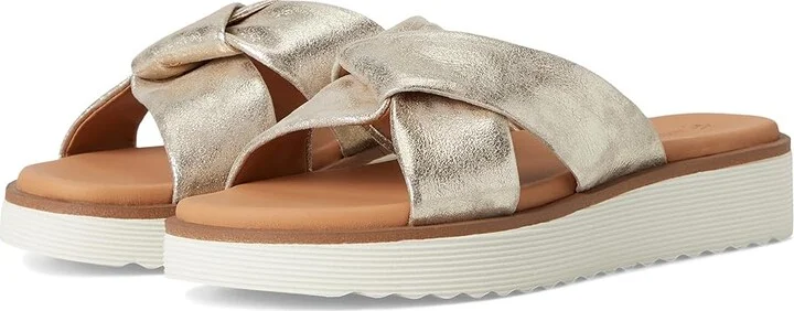 Johnston & Murphy Mitzi Knotted Slide Women's Sandals Champagne : 8.5 M, Leather
