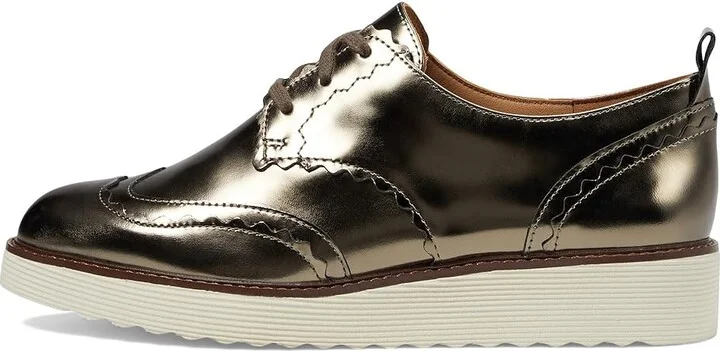Johnston & Murphy Mitzi Scalloped Oxford Women's Flat Shoes Bronze : 7.5 M, Leather - Image 6