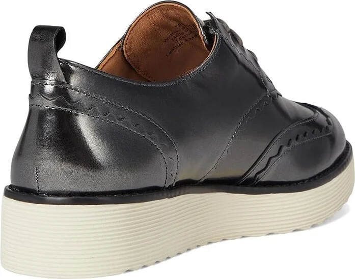 Johnston & Murphy Mitzi Scalloped Oxford Women's Flat Shoes Pewter : 9.5 M, Leather - Image 4