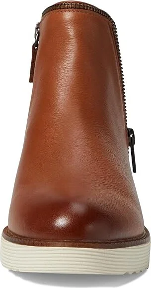 Johnston & Murphy Mitzi Zipper Bootie High Women's Heels Cognac : 7 M, Leather - Image 2
