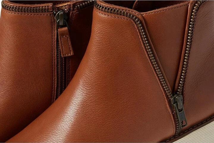 Johnston & Murphy Mitzi Zipper Bootie High Women's Heels Cognac : 7 M, Leather - Image 5