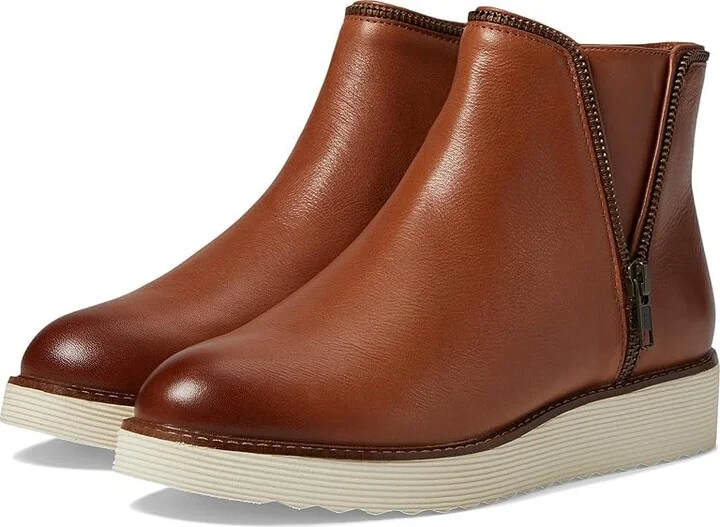 Johnston & Murphy Mitzi Zipper Bootie High Women's Heels Cognac : 7 M, Leather