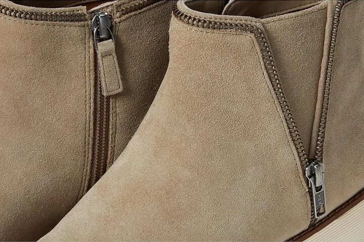 Johnston & Murphy Mitzi Zipper Bootie High Women's Heels Taupe : 7 M, Leather - Image 5