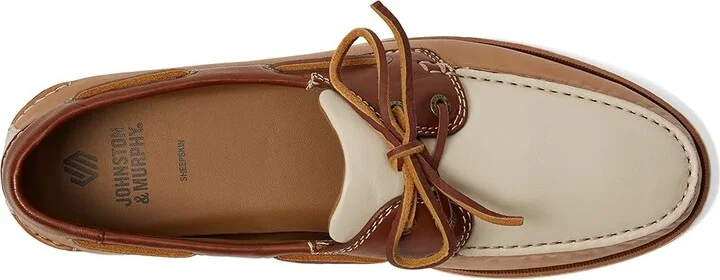 Johnston & Murphy Monaco 2-Eye Boat Shoe Men's Lace-up Boots Tan Sheepskin : 12 M (D), Leather - Image 2