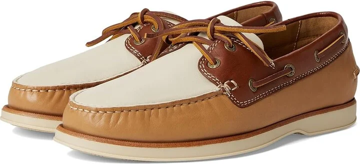Johnston & Murphy Monaco 2-Eye Boat Shoe Men's Lace-up Boots Tan Sheepskin : 12 M (D), Leather