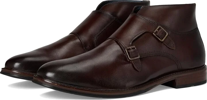 Johnston & Murphy Raleigh Double Buckle Boots Men's Boots Mahogany Full Grain : 14 M (D), Leather