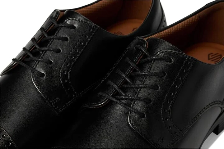 Johnston & Murphy Reeve Cap Toe Men's Lace Up Wing Tip Shoes Black : 8.5 M (D), Full Grain leather - Image 7
