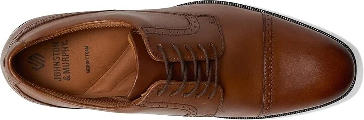 Johnston & Murphy Reeve Cap Toe Men's Lace Up Wing Tip Shoes Brown : 9.5 W (EE), Full Grain leather - Image 2