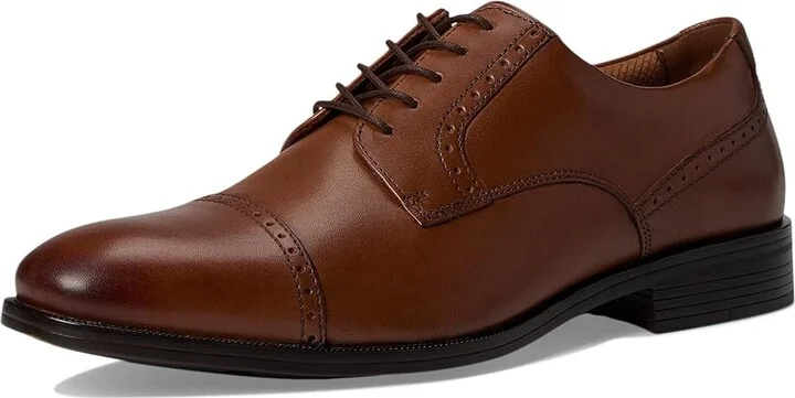 Johnston & Murphy Reeve Cap Toe Men's Lace Up Wing Tip Shoes Brown : 9.5 W (EE), Full Grain leather - Image 5