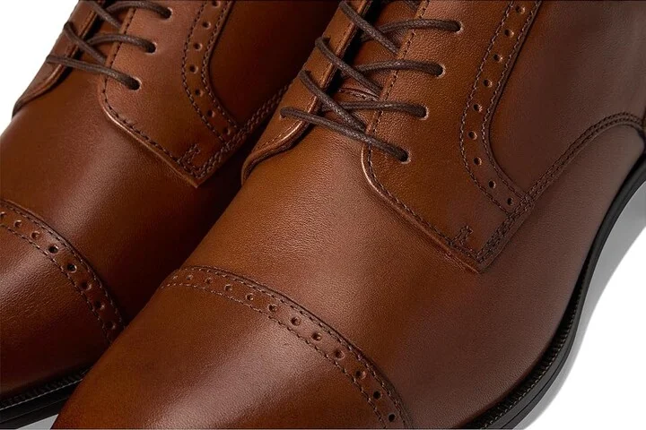 Johnston & Murphy Reeve Cap Toe Men's Lace Up Wing Tip Shoes Brown : 9.5 W (EE), Full Grain leather - Image 7