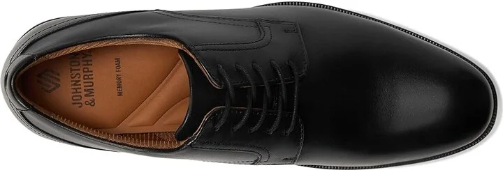 Johnston & Murphy Reeve Plain Toe Men's Lace Up Wing Tip Shoes Black : 13 M (D), Leather - Image 2