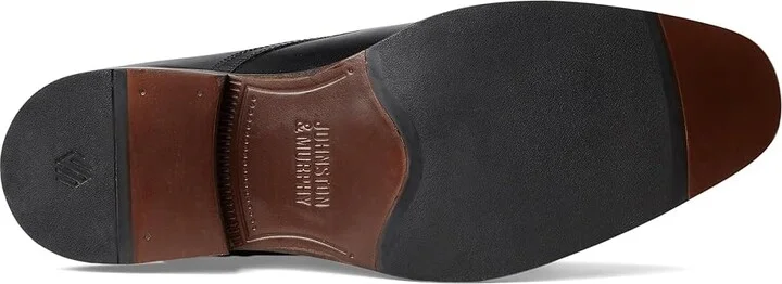 Johnston & Murphy Richland Cap Toe Men's Lace Up Wing Tip Shoes Black Full Grain : 13 W (EE), Leather - Image 3
