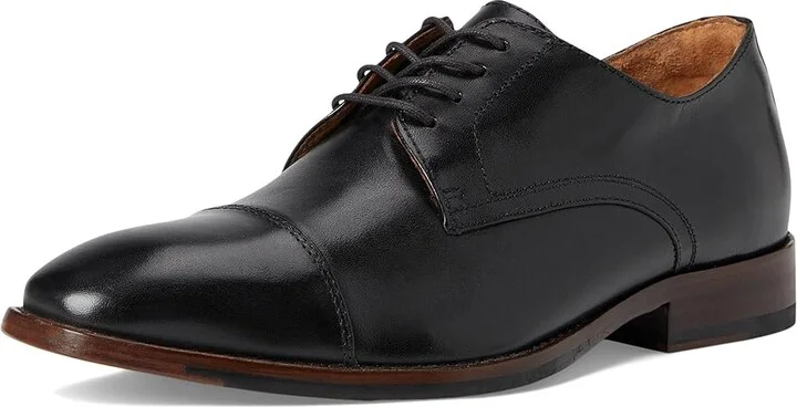 Johnston & Murphy Richland Cap Toe Men's Lace Up Wing Tip Shoes Black Full Grain : 13 W (EE), Leather - Image 5