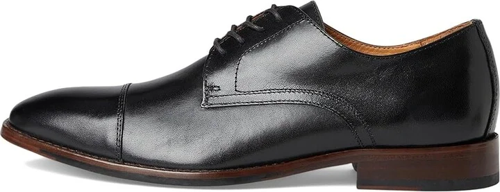 Johnston & Murphy Richland Cap Toe Men's Lace Up Wing Tip Shoes Black Full Grain : 13 W (EE), Leather - Image 6