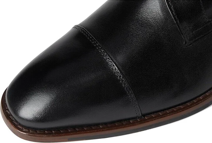 Johnston & Murphy Richland Cap Toe Men's Lace Up Wing Tip Shoes Black Full Grain : 13 W (EE), Leather - Image 7