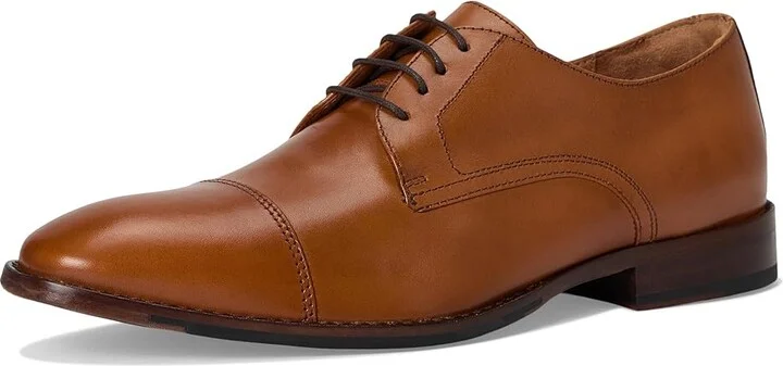 Johnston & Murphy Richland Cap Toe Men's Lace Up Wing Tip Shoes Tan Full Grain : 12 M (D), Leather - Image 5
