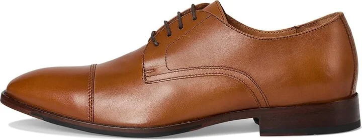 Johnston & Murphy Richland Cap Toe Men's Lace Up Wing Tip Shoes Tan Full Grain : 12 M (D), Leather - Image 6