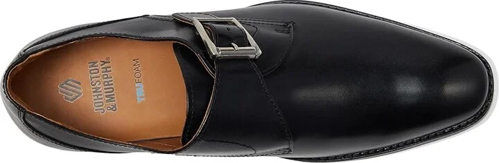 Johnston & Murphy Richland Monk Strap Men's Lace Up Wing Tip Shoes Black Full Grain : 11 M (D), Leather/Rubber/Sheepskin - Image 2