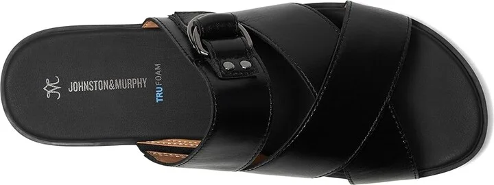 Johnston & Murphy Shayla Cross-Band Slide Women's Sandals Black : 9 M, Leather - Image 2