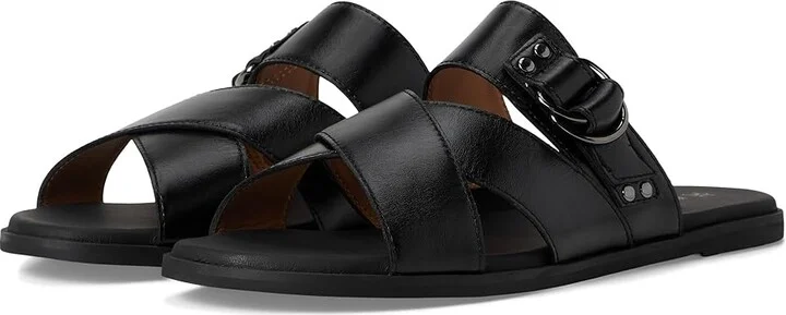 Johnston & Murphy Shayla Cross-Band Slide Women's Sandals Black : 9 M, Leather