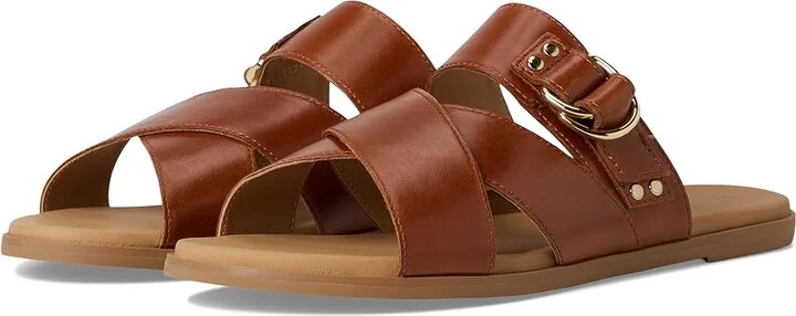 Johnston & Murphy Shayla Cross-Band Slide Women's Sandals Cognac : 8 M, Leather
