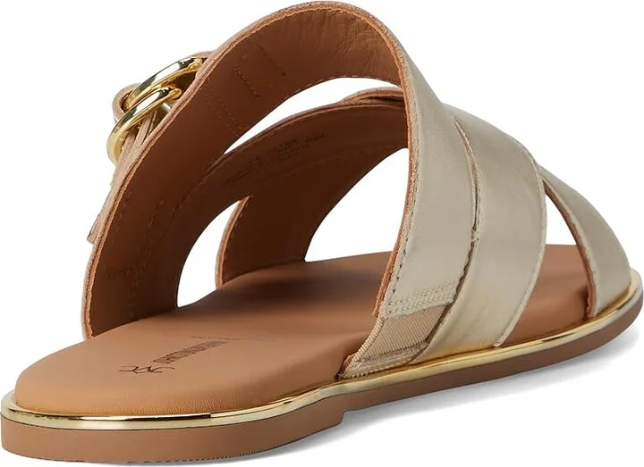 Johnston & Murphy Shayla Cross-Band Slide Women's Sandals Gold Metallic : 6 M, Leather - Image 4
