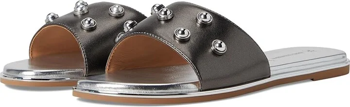 Johnston & Murphy Shayla Embellished Slide Women's Sandals Pewter : 7 M, Leather