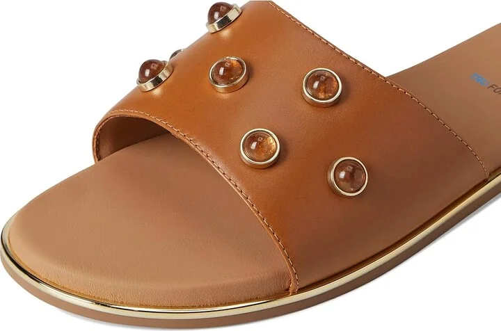 Johnston & Murphy Shayla Embellished Slide Women's Sandals Tan : 8 M, Leather - Image 7