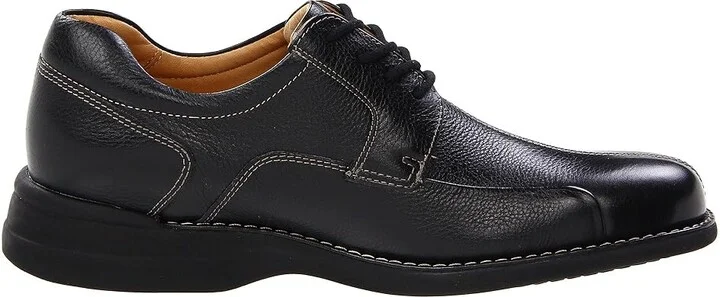 Johnston & Murphy Shuler Causal Dress Bike Toe Oxford Men's Plain Toe Shoes Black Tumbled Grain : 8.5 M (D), Leather - Image 8