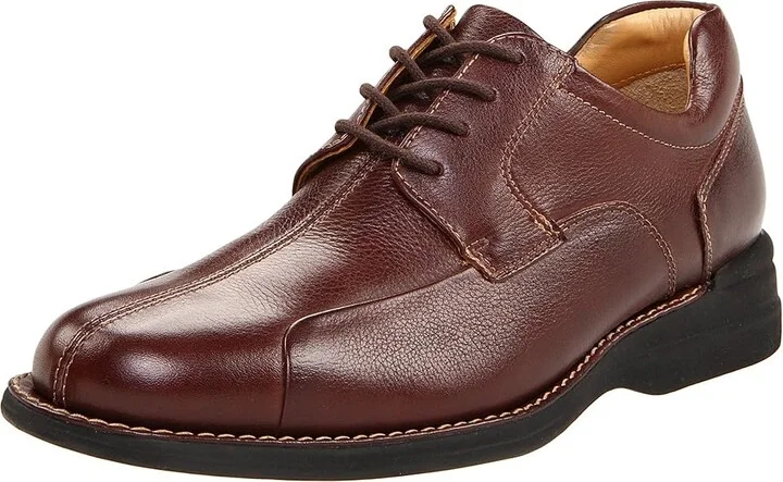 Johnston & Murphy Shuler Causal Dress Bike Toe Oxford Men's Plain Toe Shoes Dark Brown : 8.5 M (D), Leather - Image 2