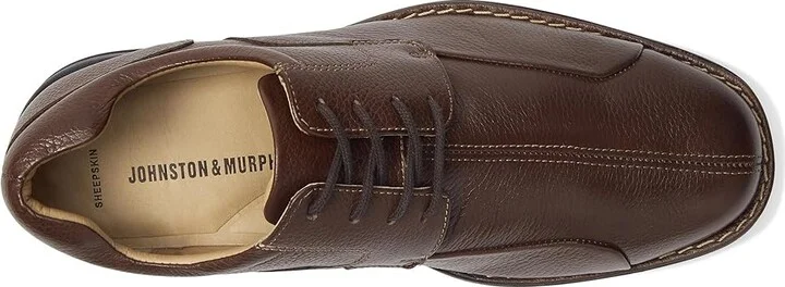 Johnston & Murphy Shuler Causal Dress Bike Toe Oxford Men's Plain Toe Shoes Dark Brown : 8.5 M (D), Leather - Image 3