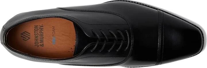Johnston & Murphy Sullivan Cap Toe Men's Lace Up Wing Tip Shoes Black Italian Calfskin : 10 M (D), Leather/Rubber - Image 2