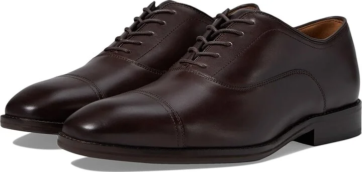Johnston & Murphy Sullivan Cap Toe Men's Lace Up Wing Tip Shoes Espresso Italian Calfskin : 9 M (D), Leather/Rubber