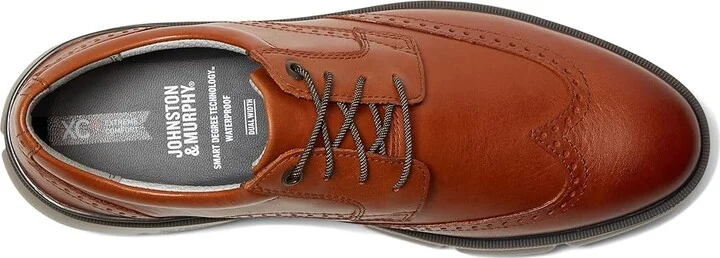 Johnston & Murphy Tanner Wingtip Men's Lace Up Wing Tip Shoes Tan : 9.5 M (D), Leather - Image 2