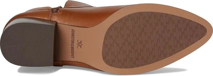 Johnston & Murphy Trista Harness Bootie Women's Boots Cognac Calfskin : 9 M, Leather/Microfiber/Rubber - Image 3