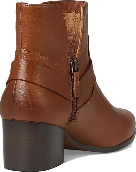 Johnston & Murphy Trista Harness Bootie Women's Boots Cognac Calfskin : 9 M, Leather/Microfiber/Rubber - Image 4