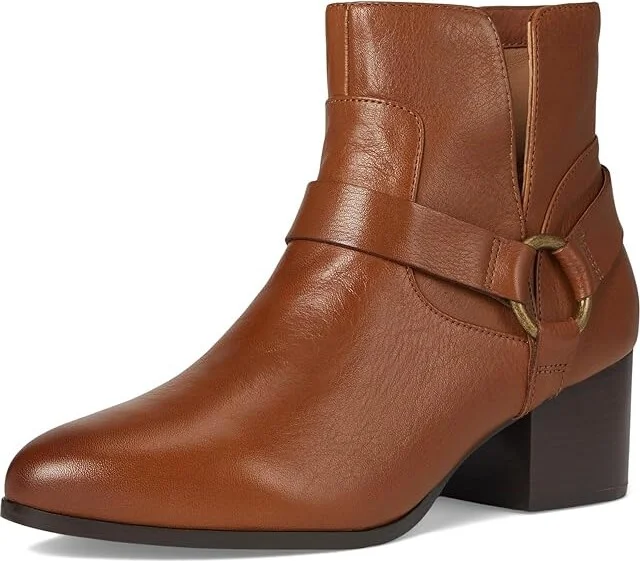Johnston & Murphy Trista Harness Bootie Women's Boots Cognac Calfskin : 9 M, Leather/Microfiber/Rubber - Image 5