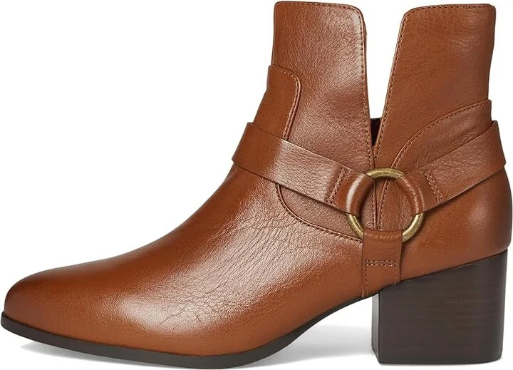 Johnston & Murphy Trista Harness Bootie Women's Boots Cognac Calfskin : 9 M, Leather/Microfiber/Rubber - Image 6