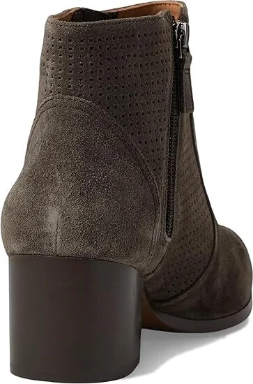 Johnston & Murphy Trista Perfed Double Zip Bootie Women's Boots Dark Gray Suede : 6.5 M - Image 3