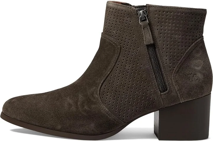 Johnston & Murphy Trista Perfed Double Zip Bootie Women's Boots Dark Gray Suede : 6.5 M - Image 5