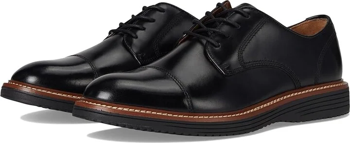 Johnston & Murphy Upton Cap Toe Men's Lace-up Boots Black Full Grain : 8 M (D), Leather