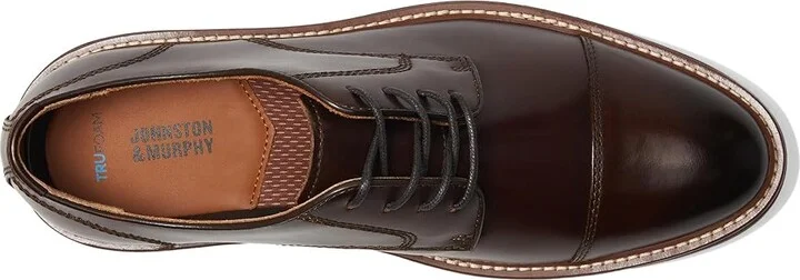 Johnston & Murphy Upton Cap Toe Men's Lace-up Boots Mahogany Full Grain : 10.5 W (EE), Leather - Image 2