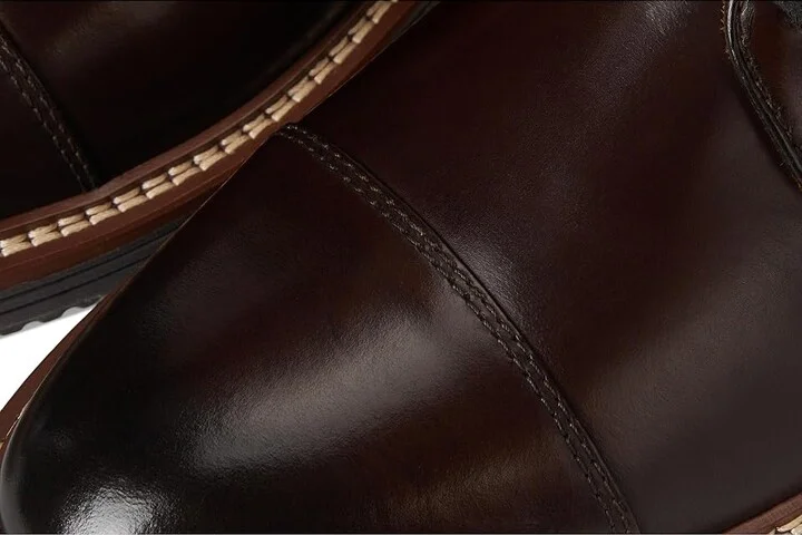 Johnston & Murphy Upton Cap Toe Men's Lace-up Boots Mahogany Full Grain : 10.5 W (EE), Leather - Image 7