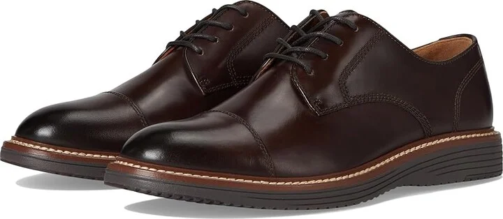 Johnston & Murphy Upton Cap Toe Men's Lace-up Boots Mahogany Full Grain : 10.5 W (EE), Leather