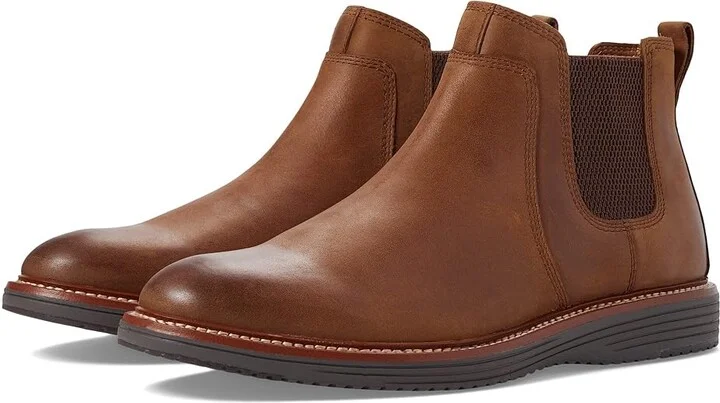 Johnston & Murphy Upton Chelsea Men's Shoes Brown Oiled Full Grain : 9.5 M (D), Leather