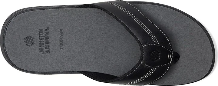 Johnston & Murphy Upton Flip Flop Men's Sandals Black Full Grain : 12 M (D), Leather - Image 2