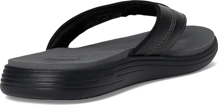 Johnston & Murphy Upton Flip Flop Men's Sandals Black Full Grain : 12 M (D), Leather - Image 4