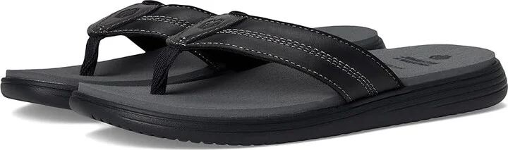 Johnston & Murphy Upton Flip Flop Men's Sandals Black Full Grain : 12 M (D), Leather